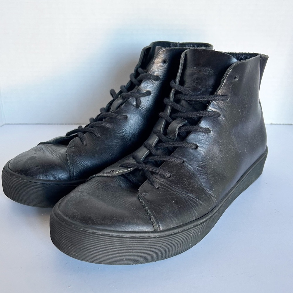 Royal republiq men’s black leather high top sneakers